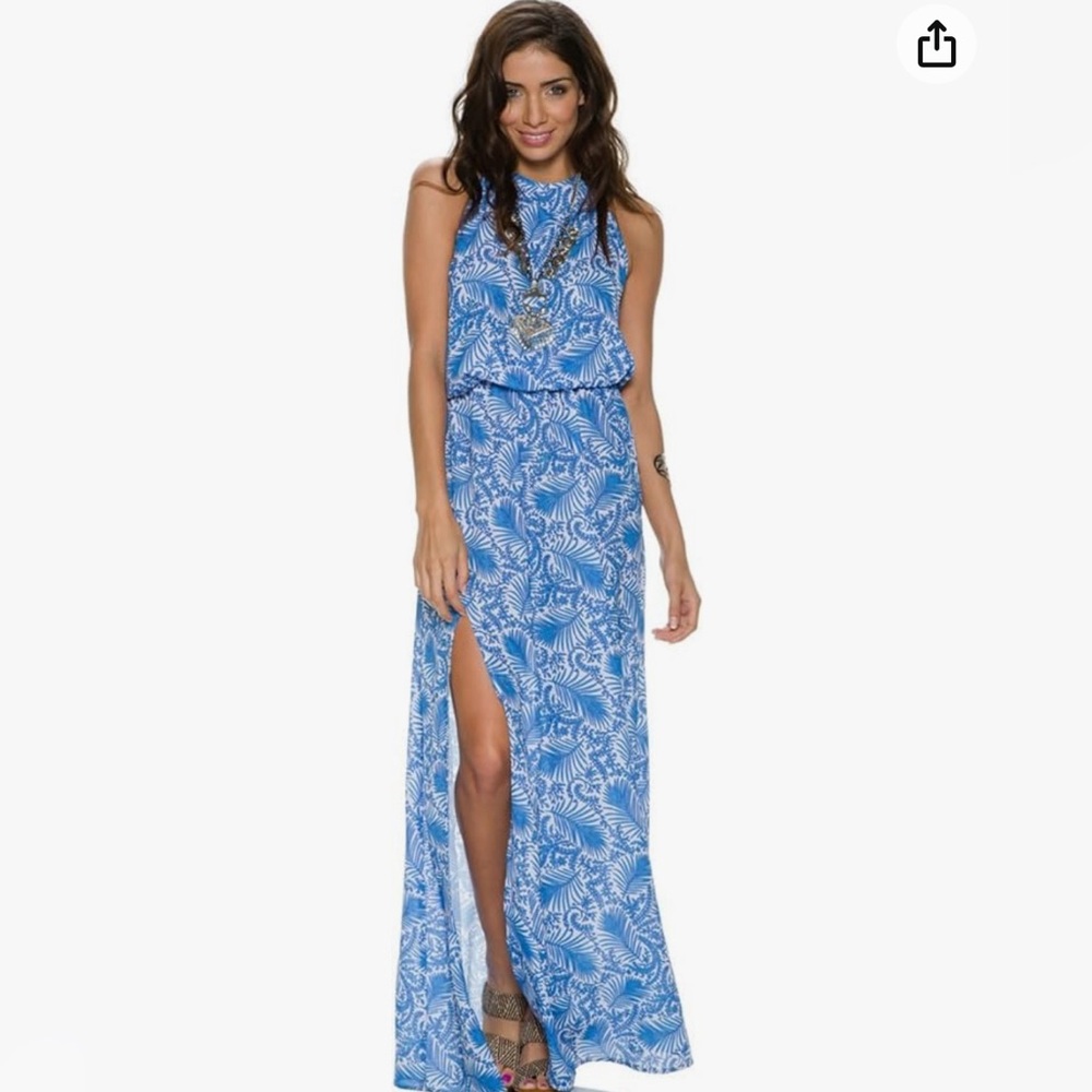 Womens Show Me Your Mumu Sea Breeze Blue Halter Maxi Dress